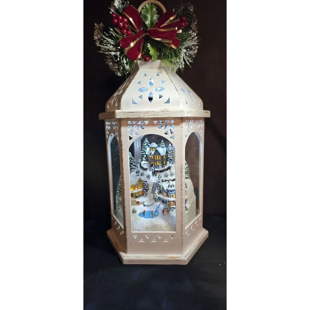 Bradford Exchange Winter  Wonderland  Christmas  Lantern With Light Thomas Kin..